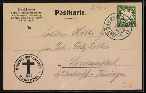 AK Oberammergau, Passionsspiele 1900, Vertreibung der Händler