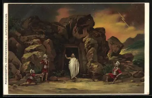 Künstler-AK Oberammergau, Passionsspiele, Auferstehung