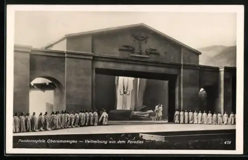 AK Oberammergau, Passionsspiele, Vetreibung aus dem Paradies