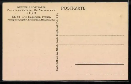 AK Oberammergau, Passionsspiele 1922, Die klagenden Frauen