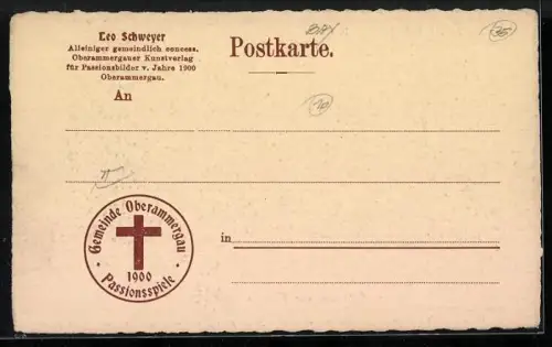 AK Oberammergau, Passionsspiele 1900, Christus vor Herodes