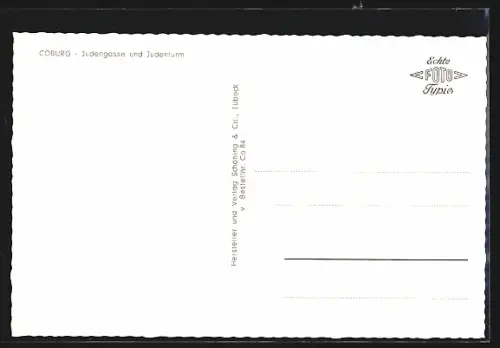 AK Coburg, Judengasse, Judenturm