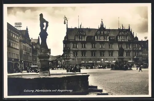 AK Coburg, Marktplatz mit Regierung