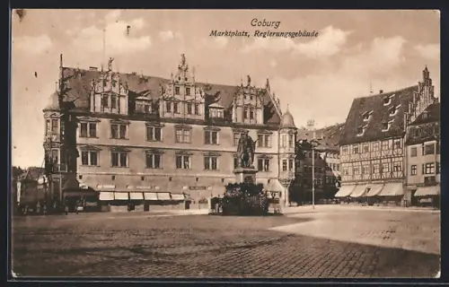 AK Coburg, Marktplatz, Regierungsgebäude