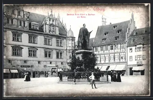 AK Coburg, Denkmal Prinz Albert v. Sachsen am Markt