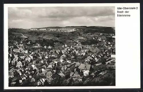 AK Idar-Oberstein, Totalansicht aus der Vogelschau