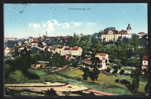 AK Eisenberg /S. A., Ortsansicht aus der Vogelschau