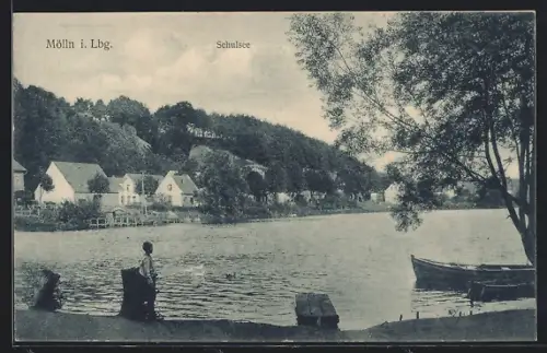AK Mölln i. Lbg., Schulsee mit Ortspanorama