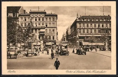 AK Berlin, Unter den Linden, Ecke Friedrichstrasse