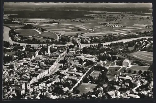 AK Mühldorf a. Inn, Ortsansicht, Luftaufnahme