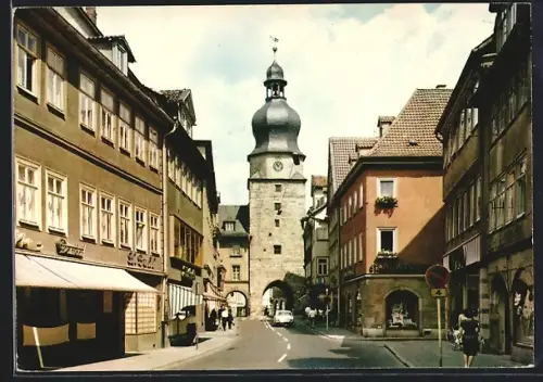 AK Coburg, Spitaltor mit Strasse