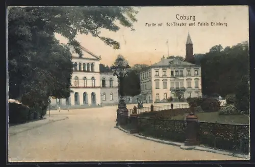 AK Coburg, Partie mit Hof-Theater und Palais Edinburg