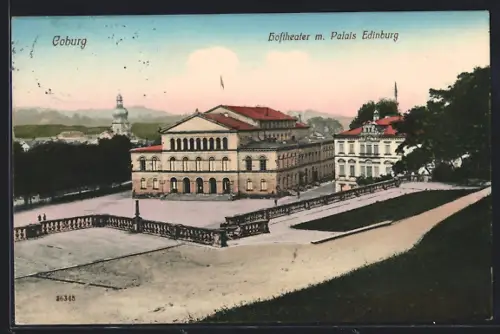 AK Coburg, Hoftheater mit Palais Edinburg