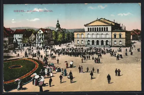 AK Coburg, Herzogliches Hoftheater, mit Veranstltung