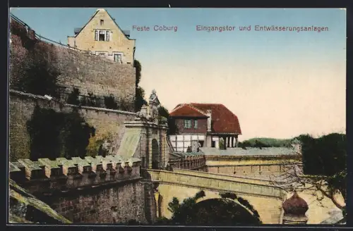 AK Coburg, Feste Coburg, Eingangstor und Entwässerungsanlagen