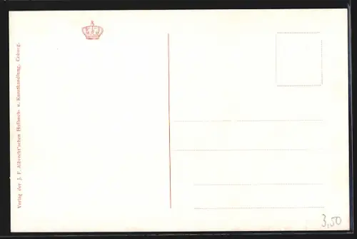 Künstler-AK Coburg, Herzog Johann Casimir kehrt von der Jagd zur Veste zurück