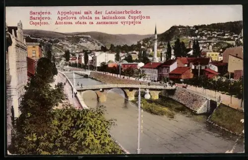 AK Sarajevo, Appelquai mit der Lateinerbrücke