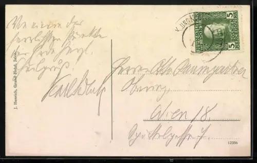 AK Jajce, Ansicht des Wasserfalles von Jajce