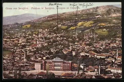 AK Sarajewo, Blick auf einen Teil der Stadt