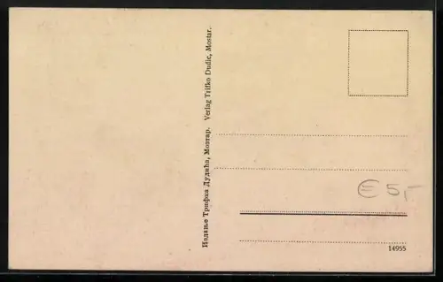 AK Mostar, Ortsansicht aus der Vogelschau