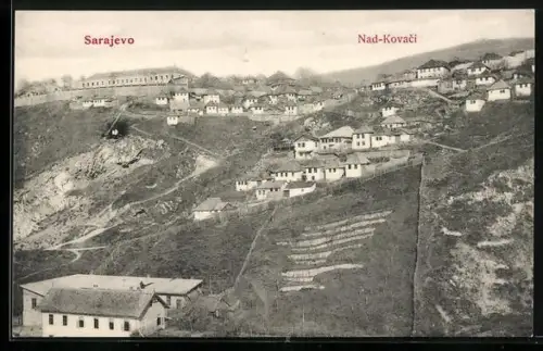 AK Sarajewo, Ortsansicht aus der Vogelschau