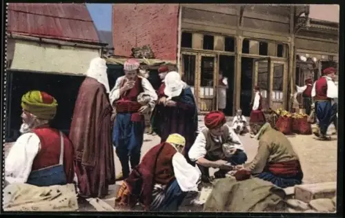 AK Sarajewo, Türkinnen in Tracht am Markte