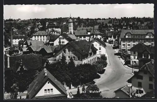 AK Wohlen /AG, Strassenpartie mit Abzweig aus der Vogelschau