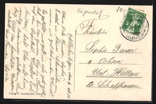 AK Hägendorf, Soloth. Volksheilstätte Allerheiligen bei Olten