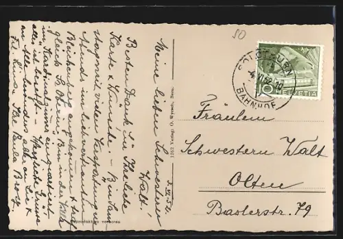 AK Biberist, Bleichenberg aus der Vogelschau