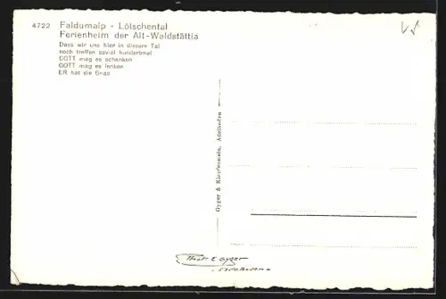 AK Ferden /Lötschental, Faldumalp, Ferienheim der Alt-Waldstätte