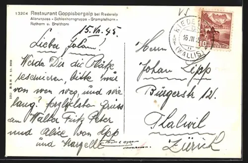 AK Goppisberg, Restaurant Goppisbergalp bei Riederalp