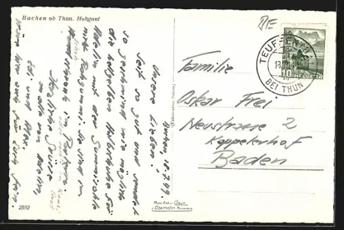 AK Buchen ob Thun, Ortsansicht mit Hohgant
