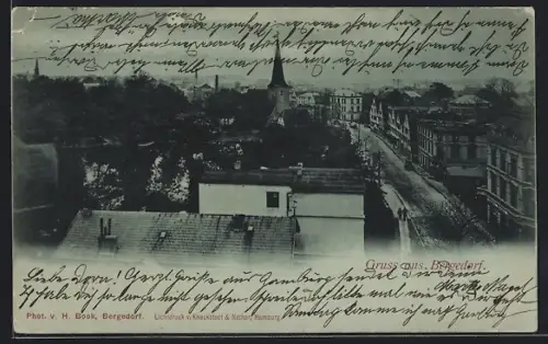 Mondschein-AK Hamburg-Bergedorf, Strassenpartie