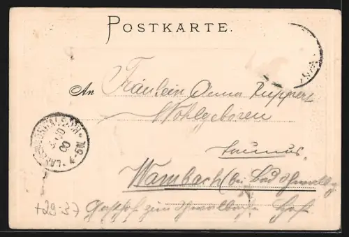 Passepartout-Lithographie Frankfurt / Main, Hauptbahnhof und Wappen