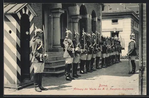 AK Borna / Sachsen, Ablösung der Wache in der Kaserne d. K. S. Karabinier-Rgt.