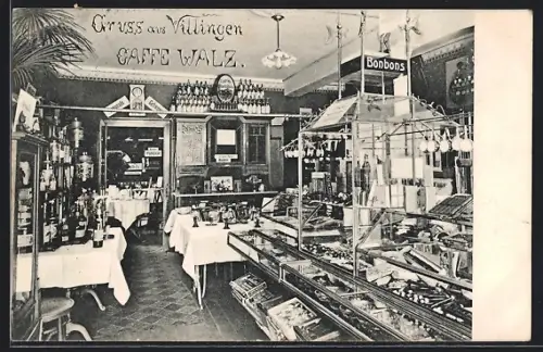 AK Villingen / Baden, Cafe Walz, Innenansicht