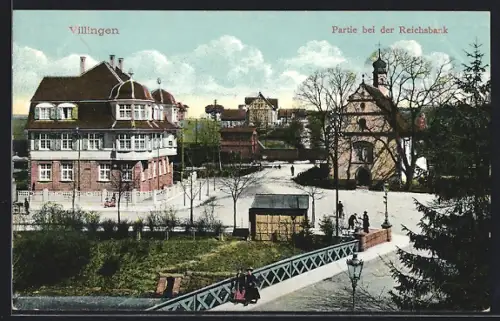 AK Villingen / Baden, Partie bei der Reichsbank