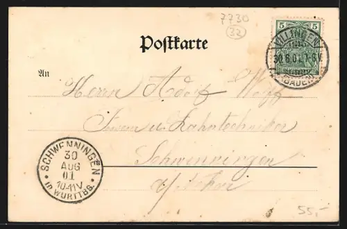 AK Villingen / Baden, Oberes Tor und Strasse Rosengasse