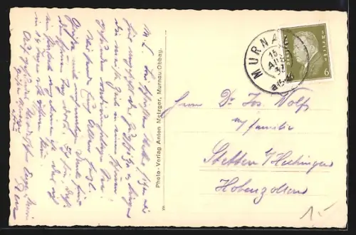 AK Murnau / Staffelsee, Landschaftspanorama mit den Alpen