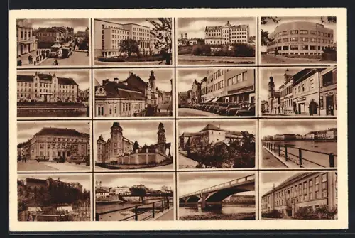 AK Ungvár, Strassenpartien mit Geschäften, Flusspartien, Brücken