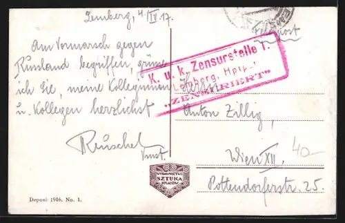 AK Lwów, Pomník Goluchowskiego i ogród pojezuicki