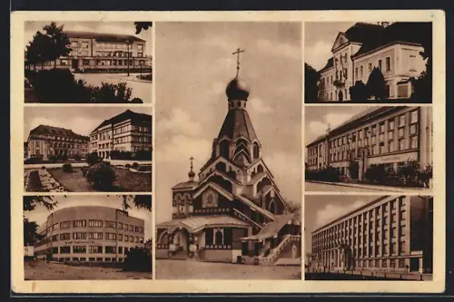 AK Ungvar, Kirche, Parkanlage, Strassenpartie