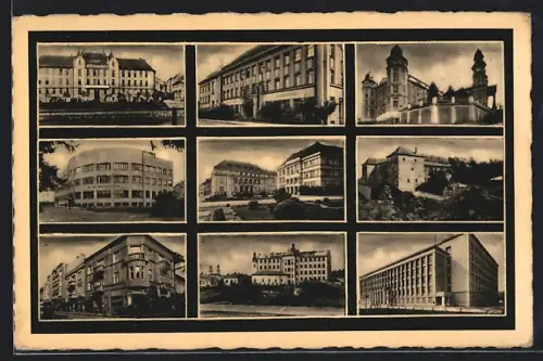 AK Ungvár, Parkanlagen, Burg, Strassenpartien