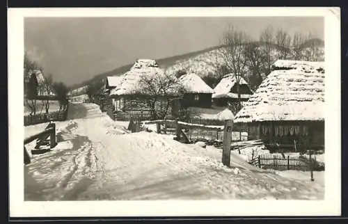 AK Volovce /Podkarpatská Rus., Zimní motiv