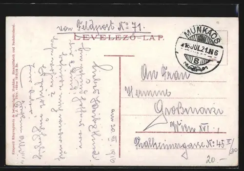 AK Munkács, A vár udvara-Festungshof