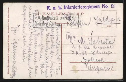 AK Munkács, A vár udvara, Festungshof