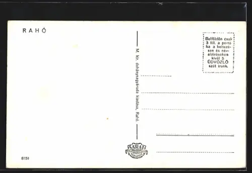 AK Raho, Hotel Budapest, Strassenpartie, Kirche, Flusspartie