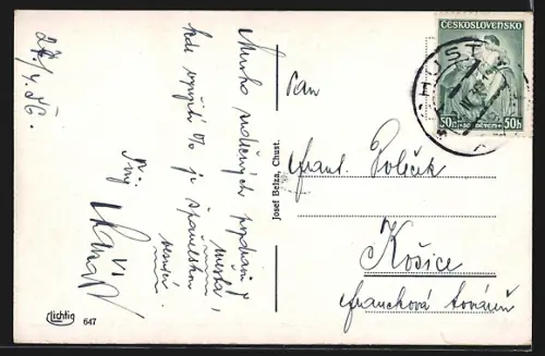 AK Chust, Masarykova ulice, Pferdegespann