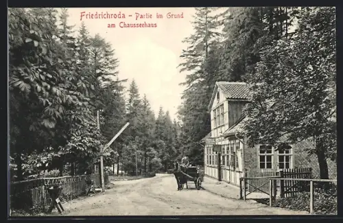 AK Friedrichroda, Partie im Grund, Chausseehaus
