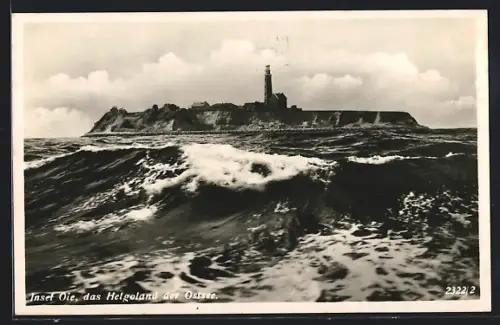 AK Insel Oie, Das Helgoland der Ostsee, Leuchtturm